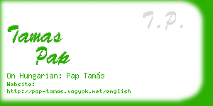 tamas pap business card